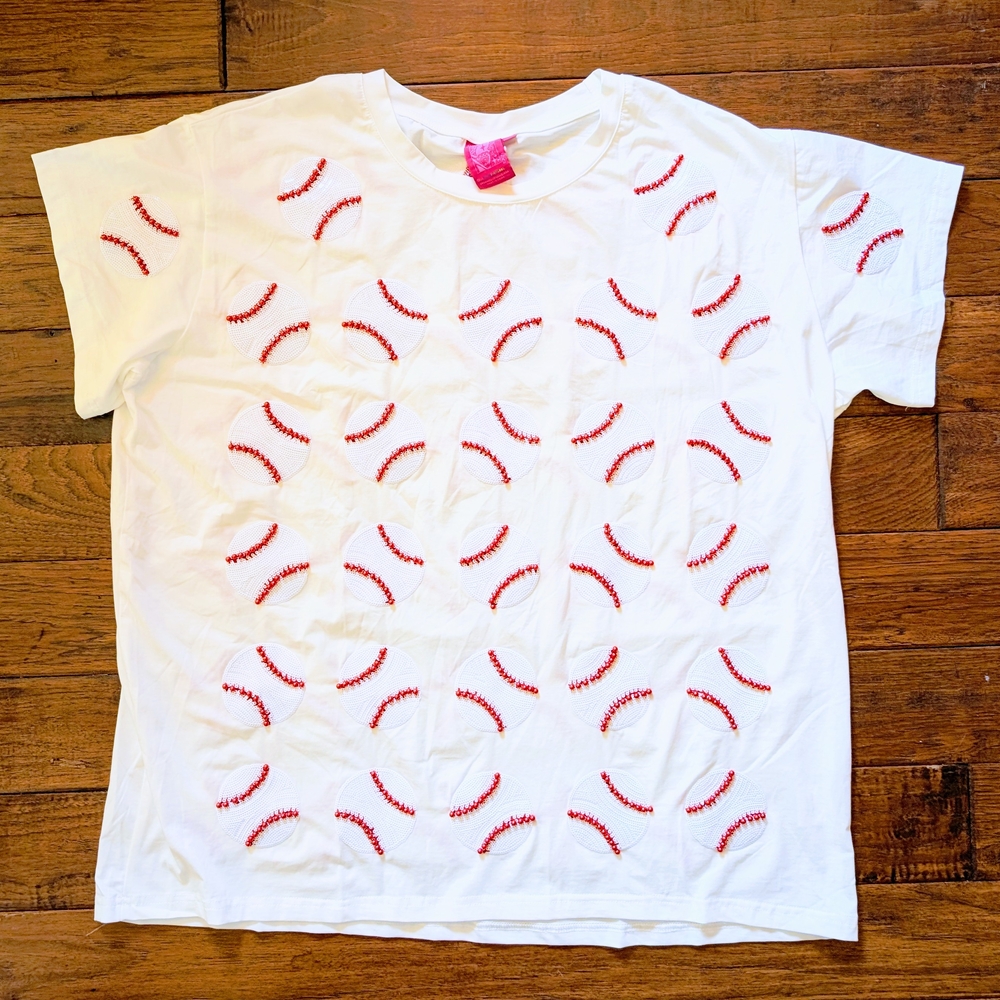 QOS Queen of Sparkles Scattered Baseball Tee 2X XXL 24